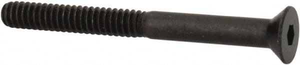 Made in USA - #10-24 UNC Hex Socket Drive, 82° Flat Screw - Alloy Steel, Black Oxide Finish, Partially Threaded, 2" OAL - Americas Industrial Supply
