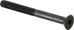 Made in USA - #10-32 UNF Hex Socket Drive, 82° Flat Screw - Alloy Steel, Black Oxide Finish, Partially Threaded, 2" OAL - Americas Industrial Supply
