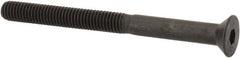 Made in USA - #10-32 UNF Hex Socket Drive, 82° Flat Screw - Alloy Steel, Black Oxide Finish, Partially Threaded, 2-1/4" OAL - Americas Industrial Supply