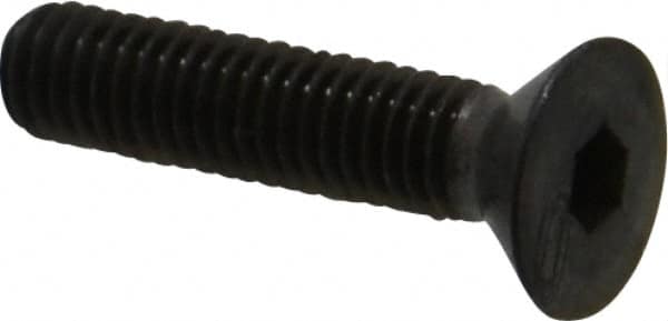 Made in USA - #10-32 UNF Hex Socket Drive, 82° Flat Screw - Alloy Steel, Black Oxide Finish, Fully Threaded, 7/8" OAL - Americas Industrial Supply
