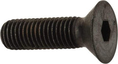 Made in USA - 1/4-28 UNF Hex Socket Drive, 82° Flat Screw - Alloy Steel, Black Oxide Finish, Fully Threaded, 7/8" OAL - Americas Industrial Supply