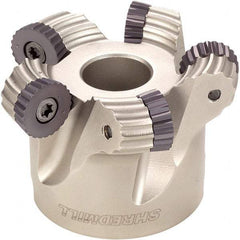 Iscar - 125mm Cut Diam, 10mm Max Depth, 40mm Arbor Hole, 7 Inserts, RC.. Insert Style, Indexable Copy Face Mill - FRW Cutter Style, 63mm High, Series MillShred - Americas Industrial Supply