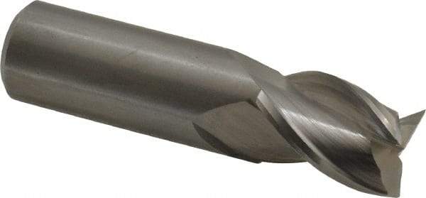 Kennametal - 3/4", 7/8" LOC, 3/4" Shank Diam, 3" OAL, 3 Flute, Solid Carbide Square End Mill - Single End, Uncoated, Spiral Flute, 37° Helix, Centercutting, Right Hand Cut, Right Hand Flute, Series AADE - Americas Industrial Supply
