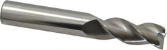 SGS - 1/2", 1-1/4" LOC, 1/2" Shank Diam, 3-1/4" OAL, 3 Flute, Solid Carbide Square End Mill - Single End, Uncoated, Spiral Flute, 38° Helix, Right Hand Cut, Right Hand Flute, Series 43 - Americas Industrial Supply