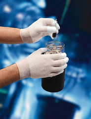 SHOWA - Size L (9) Polyurethane Coated Work Gloves - For Small Component Assembly, Fingertips Coated, Knit Wrist Cuff, Half Fingered, White, Paired - Americas Industrial Supply