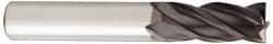 OSG - 9/16" Diam, 1-1/8" LOC, 4 Flute Solid Carbide Ball End Mill - TiAlN Finish, Single End, 3-1/2" OAL, 9/16" Shank Diam, Spiral Flute - Americas Industrial Supply