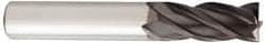 OSG - 9/16" Diam, 1-1/8" LOC, 4 Flute Solid Carbide Ball End Mill - TiAlN Finish, Single End, 3-1/2" OAL, 9/16" Shank Diam, Spiral Flute - Americas Industrial Supply