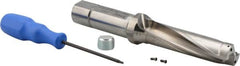 Iscar - 3-3/4" Max Drill Depth, 4xD, 0.937" Diam, Indexable Insert Drill - 1" Shank Diam, Whistle Notch Shank - Americas Industrial Supply