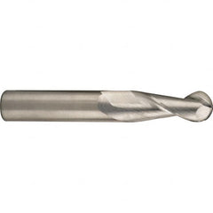 SGS - 20mm Diam, 38mm LOC, 2 Flute Solid Carbide Ball End Mill - TiB2 Finish, Single End, 104mm OAL, 20mm Shank Diam, Spiral Flute - Americas Industrial Supply
