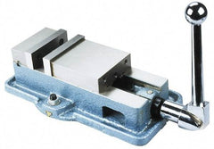 Interstate - 5" Jaw Width, 4-11/32" Jaw Opening Capacity, Horizontal Stationary Machine Vise - Manual Operation, 7,425 Lb Capacity, 1 Station, 14-3/8" Long x 3.94" High x 1-3/8" Deep, 1-3/8" Jaw Height, Cast Iron - Americas Industrial Supply