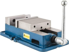 Interstate - 6" Jaw Width, 5-29/32" Jaw Opening Capacity, Horizontal Stationary Machine Vise - Manual Operation, 7,875 Lb Capacity, 1 Station, 16.85" Long x 4.72" High x 1-1/2" Deep, 1-1/2" Jaw Height, Cast Iron - Americas Industrial Supply