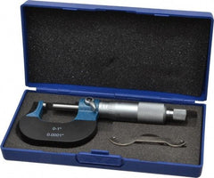 Value Collection - 1 Inch Measurement Range, 0.0001 Inch Graduation, Spherical Anvil, Ratchet Stop Thimble, Mechanical Anvil, Tube Micrometer - Accurate Up to 0.0001 Inch, Accurate Up to 0.0001 Inch, Enamel Finish, Carbide - Americas Industrial Supply