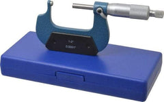 Value Collection - 1 to 2 Inch Measurement Range, 0.0001 Inch Graduation, Spherical Anvil, Ratchet Stop Thimble, Mechanical Anvil, Tube Micrometer - Accurate Up to 0.0001 Inch, Accurate Up to 0.0001 Inch, Enamel Finish, Carbide - Americas Industrial Supply