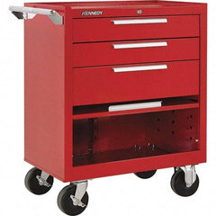 Kennedy - 3 Drawer 1,400 Lb Capacity Steel Tool Roller Cabinet - 27" Wide x 35" High x 18" Deep, Red - Americas Industrial Supply