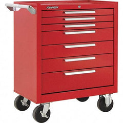 Kennedy - 7 Drawer 1,400 Lb Capacity Steel Tool Roller Cabinet - 27" Wide x 35" High x 18" Deep, Red - Americas Industrial Supply