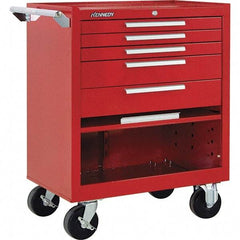 Kennedy - 5 Drawer 1,400 Lb Capacity Steel Tool Roller Cabinet - 29" Wide x 35" High x 20" Deep, Red - Americas Industrial Supply