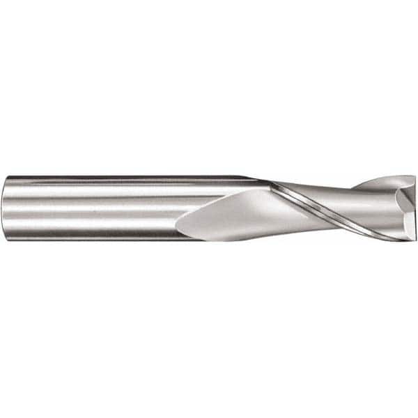 SGS - 1/16", 3/16" LOC, 1/8" Shank Diam, 1-1/2" OAL, 2 Flute, Solid Carbide Square End Mill - Exact Industrial Supply
