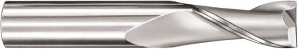 SGS - 2mm, 6.3mm LOC, 3mm Shank Diam, 38mm OAL, 2 Flute, Solid Carbide Square End Mill - Single End, TiCN Finish, Spiral Flute, 30° Helix, Centercutting, Right Hand Cut, Right Hand Flute, Series 3M - Americas Industrial Supply