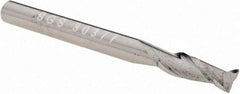 SGS - 1/8", 3/8" LOC, 1/8" Shank Diam, 1-1/2" OAL, 2 Flute, Solid Carbide Square End Mill - Single End, Uncoated, Spiral Flute, 30° Helix, Centercutting, Right Hand Cut, Right Hand Flute, Series 3 - Americas Industrial Supply