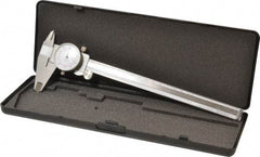 Value Collection - 0mm to 8" Range, 0.001" and 0.02 mm Graduation, 0.1" per Revolution, Dial Caliper - White Face, 1.97" Jaw Length - Americas Industrial Supply