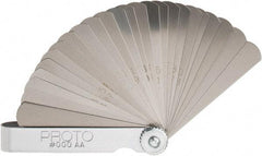 Proto - 25 Piece, 0.0015 to 0.04" Thick, Parallel Feeler Gage Set - 3-1/16" Leaf Length, 1/2" Wide, Steel - Americas Industrial Supply