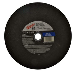 Milwaukee Tool - 14" 36 Grit Aluminum Oxide Cutoff Wheel - 3/32" Thick, 1" Arbor, 4,365 Max RPM, Use with Angle Grinders - Americas Industrial Supply