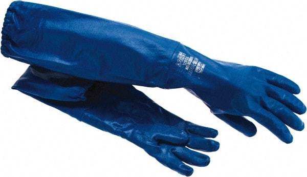 Honeywell - 26" Long, Nitrile Chemical Resistant Gloves - Blue - Americas Industrial Supply