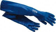 Honeywell - 26" Long, Nitrile Chemical Resistant Gloves - Blue - Americas Industrial Supply