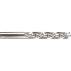 SGS - 10.7mm 150° Spiral Flute Solid Carbide Screw Machine Drill Bit - TiCN Finish, Right Hand Cut, 47mm Flute Length, 95mm OAL, Standard Point, Straight Shank - Americas Industrial Supply