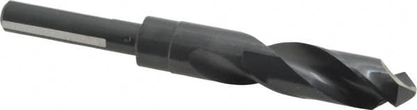 Chicago-Latrobe - 13/16" Drill, 118° Point, High Speed Steel Silver Deming & Reduced Shank Drill Bit - Oxide Finish, 6" OAL, Flats on Shank, 3-1/8" Flute Length, Right Hand Cut, Split Point, Spiral Flute, Regular Spiral - Americas Industrial Supply