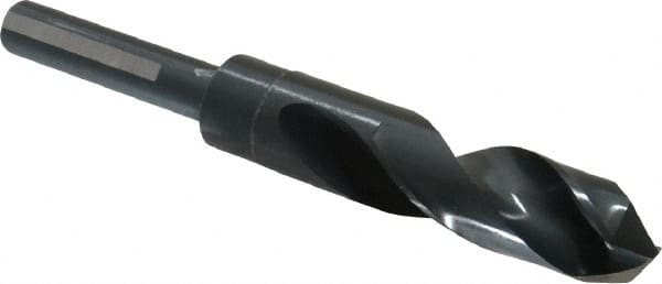 Chicago-Latrobe - 27/32" Drill, 118° Point, High Speed Steel Silver Deming & Reduced Shank Drill Bit - Oxide Finish, 6" OAL, Flats on Shank, 3-1/8" Flute Length, Right Hand Cut, Split Point, Spiral Flute, Regular Spiral - Americas Industrial Supply