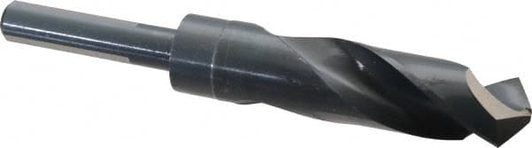 Chicago-Latrobe - 61/64" Drill, 118° Point, High Speed Steel Silver Deming & Reduced Shank Drill Bit - Oxide Finish, 6" OAL, Flats on Shank, 3-1/8" Flute Length, Right Hand Cut, Split Point, Spiral Flute, Regular Spiral - Americas Industrial Supply
