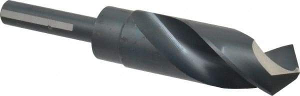 Chicago-Latrobe - 1-1/8" Drill, 118° Point, High Speed Steel Silver Deming & Reduced Shank Drill Bit - Oxide Finish, 6" OAL, Flats on Shank, 3-1/8" Flute Length, Right Hand Cut, Split Point, Spiral Flute, Regular Spiral - Americas Industrial Supply