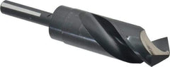 Chicago-Latrobe - 1-1/4" Drill, 118° Point, High Speed Steel Silver Deming & Reduced Shank Drill Bit - Oxide Finish, 6" OAL, Flats on Shank, 3-1/8" Flute Length, Right Hand Cut, Split Point, Spiral Flute, Regular Spiral - Americas Industrial Supply