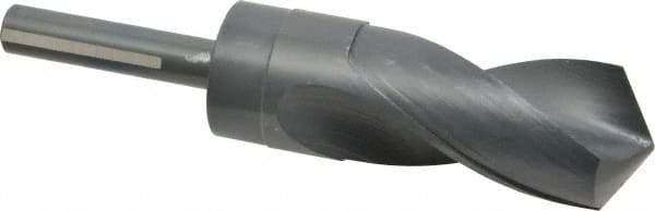 Chicago-Latrobe - 1-3/8" Drill, 118° Point, High Speed Steel Silver Deming & Reduced Shank Drill Bit - Oxide Finish, 6" OAL, Flats on Shank, 3-1/8" Flute Length, Right Hand Cut, Standard Point, Spiral Flute, Regular Spiral - Americas Industrial Supply