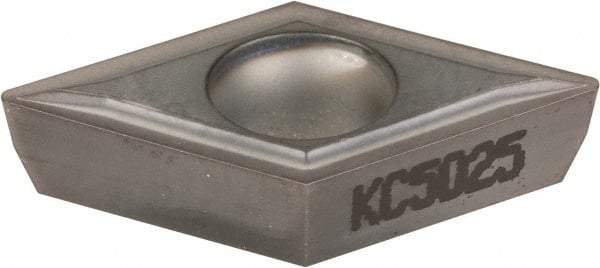 Kennametal - DPGT32.51 LF Grade KC5025 Carbide Turning Insert - TiAlN Finish, 55° Diamond, 3/8" Inscr Circle, 5/32" Thick, 1/64" Corner Radius - Americas Industrial Supply