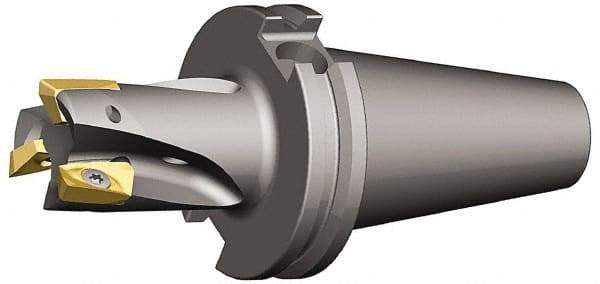 Kennametal - 1" Cut Diam, 18mm Max Depth of Cut, 131.75mm OAL, Indexable Square Shoulder End Mill - EC18.., EP18.. Inserts, CAT 40 Taper Shank, 0° Lead Angle, Through Coolant - Americas Industrial Supply