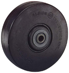 Albion - 5 Inch Diameter x 1-1/4 Inch Wide, Solid Rubber Caster Wheel - 240 Lb. Capacity, 1-15/32 Inch Hub Length, 3/8 Inch Axle Diameter, Sleeve Bearing - Americas Industrial Supply
