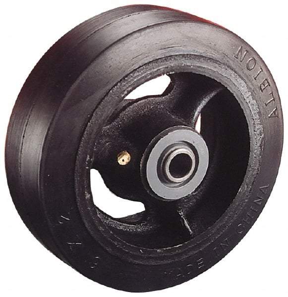 Albion - 5 Inch Diameter x 2 Inch Wide, Solid Rubber Caster Wheel - 400 Lb. Capacity, 2-3/16 Inch Hub Length, 1/2 Inch Axle Diameter, Roller Bearing - Americas Industrial Supply