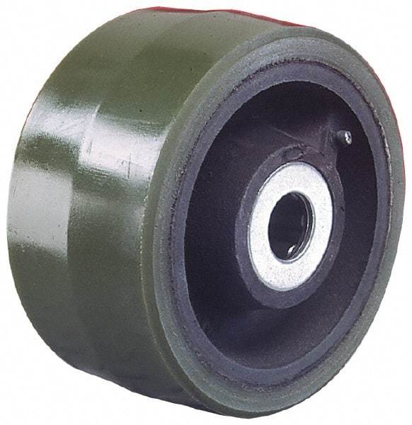 Albion - 10 Inch Diameter x 3 Inch Wide, Polyurethane Caster Wheel - 3,000 Lb. Capacity, 3-1/4 Inch Hub Length, 1 Inch Axle Diameter, Roller Bearing - Americas Industrial Supply