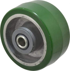 Albion - 4 Inch Diameter x 2 Inch Wide, Polyurethane Caster Wheel - 700 Lb. Capacity, 2-7/16 Inch Hub Length, 1/2 Inch Axle Diameter, Roller Bearing - Americas Industrial Supply