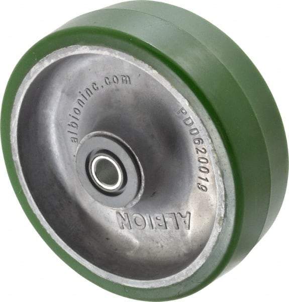 Albion - 6 Inch Diameter x 2 Inch Wide, Polyurethane Caster Wheel - 1,230 Lb. Capacity, 2-7/16 Inch Hub Length, 1/2 Inch Axle Diameter, Roller Bearing - Americas Industrial Supply