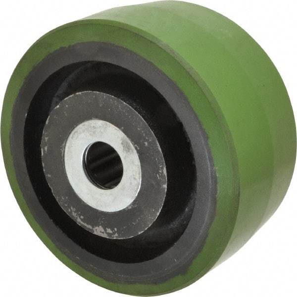 Albion - 6 Inch Diameter x 3 Inch Wide, Polyurethane Caster Wheel - 2,040 Lb. Capacity, 3-1/4 Inch Hub Length, 1 Inch Axle Diameter, Roller Bearing - Americas Industrial Supply