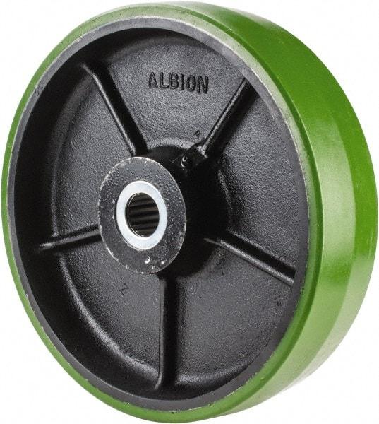 Albion - 12 Inch Diameter x 3 Inch Wide, Polyurethane Caster Wheel - 3,420 Lb. Capacity, 3-1/4 Inch Hub Length, 1-1/4 Inch Axle Diameter, Roller Bearing - Americas Industrial Supply