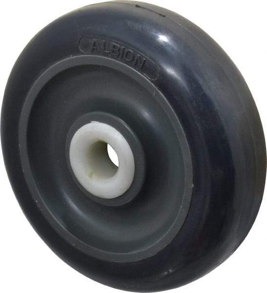 Albion - 4 Inch Diameter x 1-1/4 Inch Wide, Polyurethane Caster Wheel - 400 Lb. Capacity, 1-1/4 Inch Hub Length, 1/2 Inch Axle Diameter, Delrin Bearing - Americas Industrial Supply