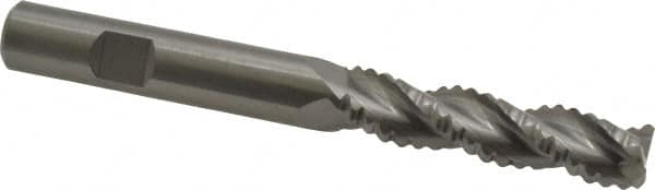 Kennametal - 1/2" Diam, Extra Coarse Pitch, 2" LOC, 3 Flute Solid Carbide Roughing Square End Mill - Uncoated, 4-1/2" OAL, 1/2" Shank Diam, Single End, Centercutting, 37° Helix - Americas Industrial Supply