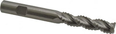 Kennametal - 1/2" Diam, Extra Coarse Pitch, 2" LOC, 3 Flute Solid Carbide Roughing Square End Mill - Uncoated, 4-1/2" OAL, 1/2" Shank Diam, Single End, Centercutting, 37° Helix - Americas Industrial Supply