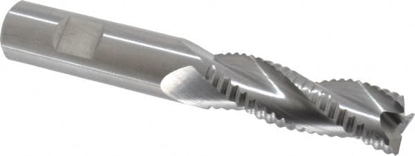 Kennametal - 3/4" Diam, Fine Pitch, 2-1/4" LOC, 3 Flute Solid Carbide Roughing Square End Mill - Uncoated, 5" OAL, 3/4" Shank Diam, Single End, Centercutting, 37° Helix - Americas Industrial Supply