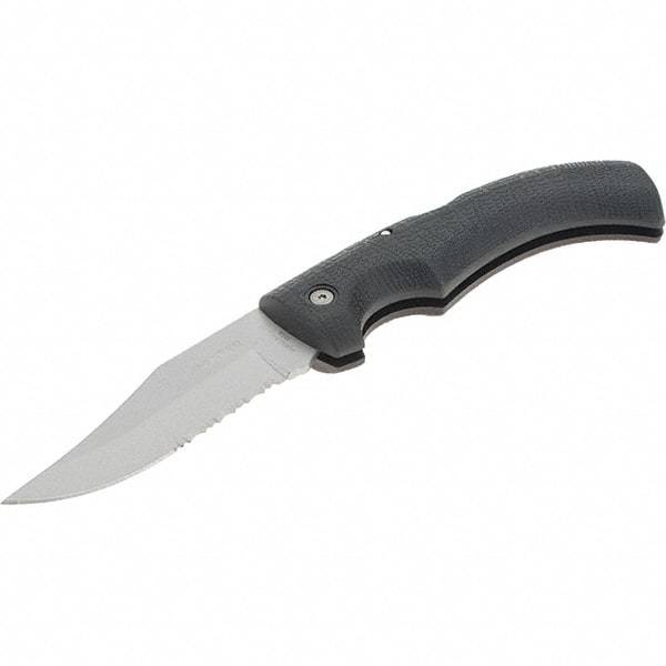 Gerber - 3-3/4" Blade, 8-3/4" OAL, Partially Serrated Clip Point Folding Knife - 4-7/8" Closed Length - Americas Industrial Supply