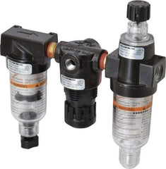Wilkerson - 1/4" NPT Port Miniature 3 Piece Filter-Regulator-Lubricator FRL Unit - Polycarbonate Bowl, 20 SCFM, 150 Max psi, 5.98" High, Manual Drain - Americas Industrial Supply